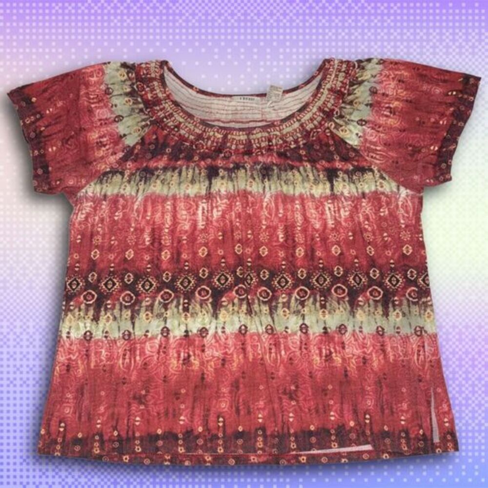 Size 1X Y2K Plus Size Tie Dye Top